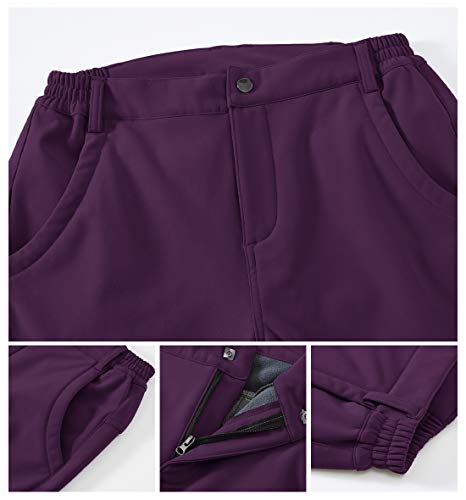 Gopune Women's Waterproof Windproof Fleece Lined Warm Hiking Ski Snow Insulated Pants (Purple,S) #TOP3