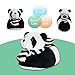 Onmygogo Fuzzy Animal Slippers for Toddler and Little Kids Christmas Slippers for Boys Girls (Little Kid Size 10-12, panda)