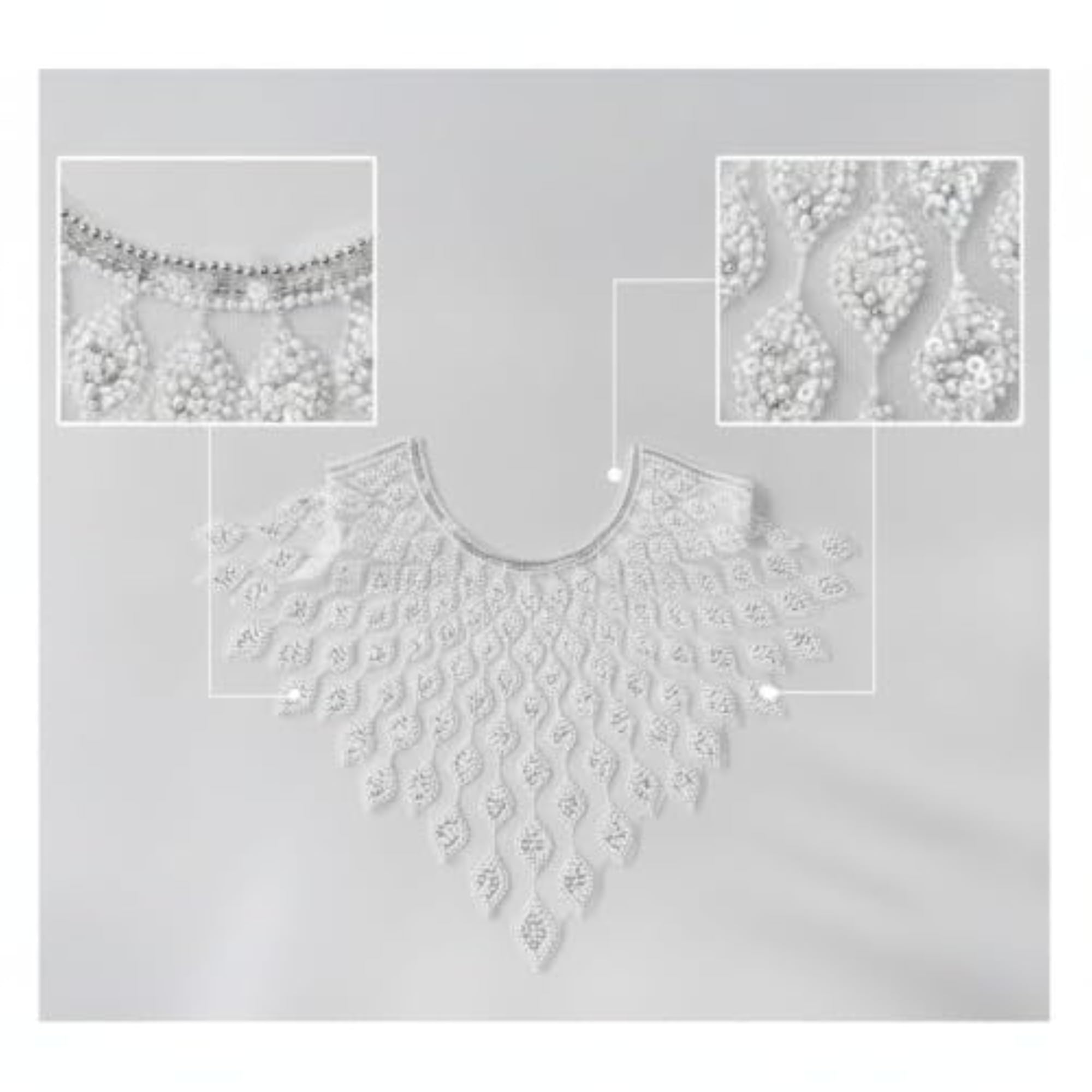 Sequined Collar Applique Mesh Neckline Decoration