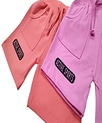 Image of 100% Pure Cotton Printed Regular fit Casual Shorts for Kids Girls