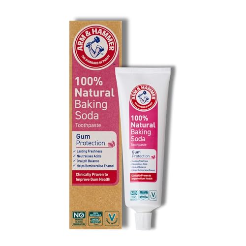Arm & Hammer 100% Natural Gum Protection Toothpaste, Baking Soda Toothpaste for Healthier Gums and Oral Health Support, 75 ml Tube
