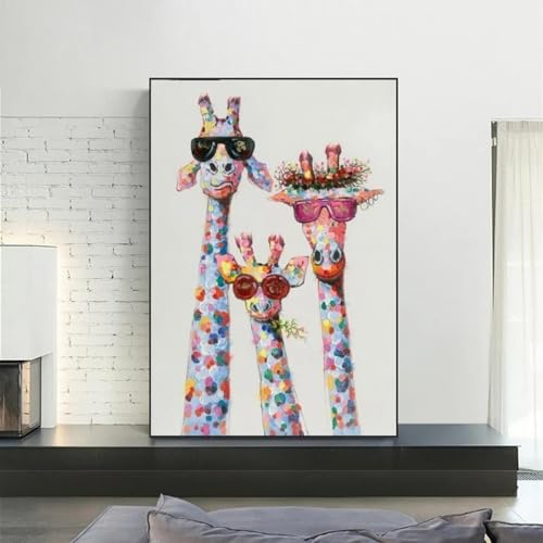 Impressions sur toile girafe KEBIA 50x70 cm sans cadre pour chambre enfant