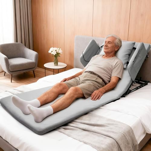 Electric Lifting Backrest for Bed, Adjustable Power Recliner Bed with Remote Control, 2°-80° Adjustable Angle, with Handrail Fence&Headrest Cushion, Suitable For Pregnancy&Elderly&Patients, 30x75in