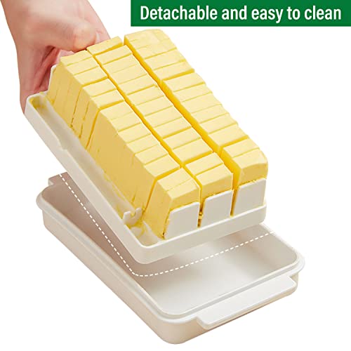 Payanwin Butter Keeper, Butter Divider Storage Box Cheese Storage Butter Dish With Lid, No Mess Lid, Plastic, Dishwasher Safe (White) #TOP5