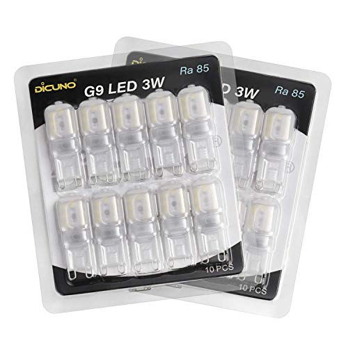 DiCUNO G9 LED Bulb 2W, Equivalent to 20W Halogen, 200LM, Warm White 2700K, Not Dimmable, 220-240V, Energy Saving Light Bulbs 10-Pack - Image 7