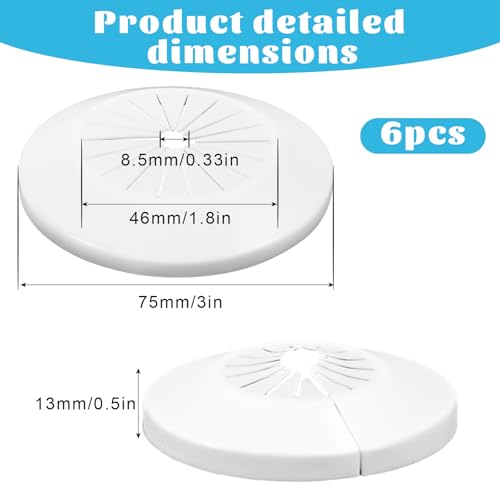 6 Stück Heizungsrohr Rosette Rosetten Für Heizkörperrohre Heizungsrohr Verkleidung Heizungsrohr Abdeckung Rohrabdeckung Klapprosette Rohrmanschette Weiß Für Heizkörperrohre Verkleidung Heizkörper