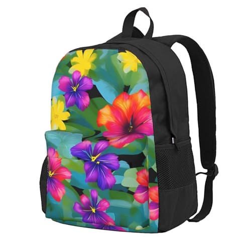 Sac à dos hawaïen imprimé floral coloré résistant à l'eau pour adulte
