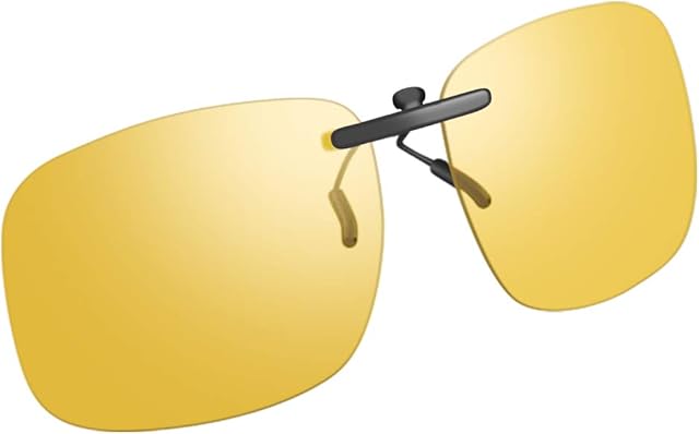 UpaClaire Night Driving Glasses Clip-On, High Beam Headlights Reduced, Polarized Lens, Glare-Free, High Definition Vision, Men or Women