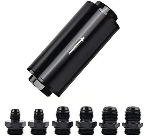 EVIL ENERGY 10 Micron Inline Fuel Filter with 6AN 8AN 10AN Adapter Universal 50MM