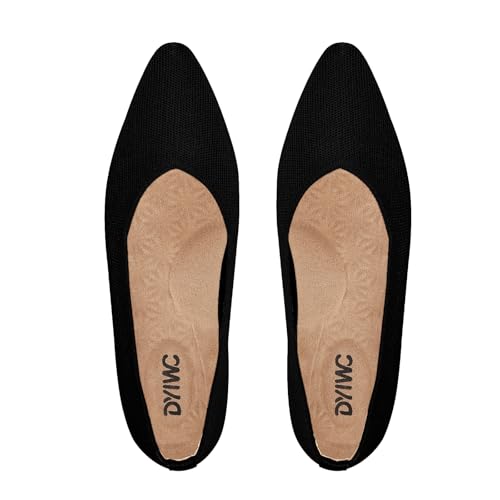 DYIWC Washable Knit Ballet Flats