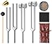 Sound Healing Tuning Fork Set - Tuning Forks for Chakra Alignment & Stress Relief – Otto 128Hz, Earth Om 136Hz, Yin 256Hz, Yang 384Hz, Activator & Pouch – Ideal for Meditation & Home Therapy