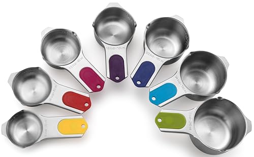 Image of Spring Chef Magnetic Stainless Steel Measuring Cups Set of 7, Multicolor