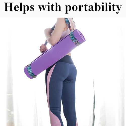 mkemka Yoga Mat Carrying Strap Sling Fitness Exercise Straps Stretch Pilates Straps Back Padding Straps Adjustable Loops for all Mat Sizes Multipurpose Lightweight Adjustable Loops (Mat not included) - Image 3