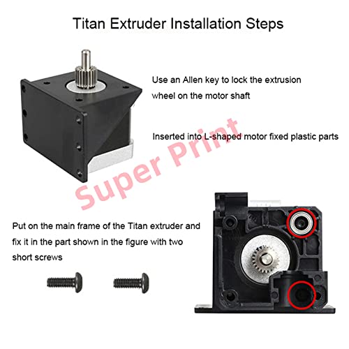 Super Print Titan Extruder, Upgraded Bowden Extruder für 3D Drucker Stock Feeder Kompatibel with V6 Hotend J-Head, CR10,Ender 3 Series Mega S X Series,1.75mm Filament. – Bild 5