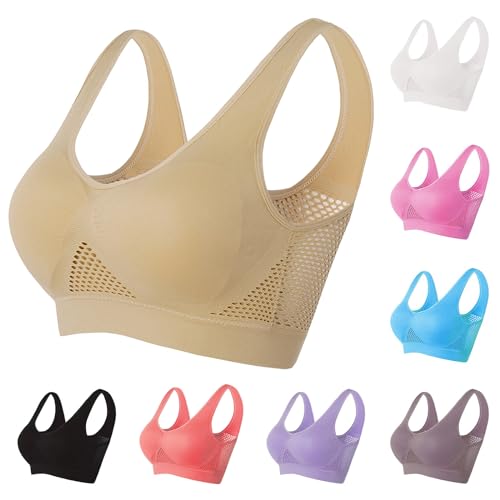 Musatteng Breathable Cool Liftup Air Bra,Supportive Womens Sports Bra Large Size No Underwire Comfy Bras for Woman S-7XL