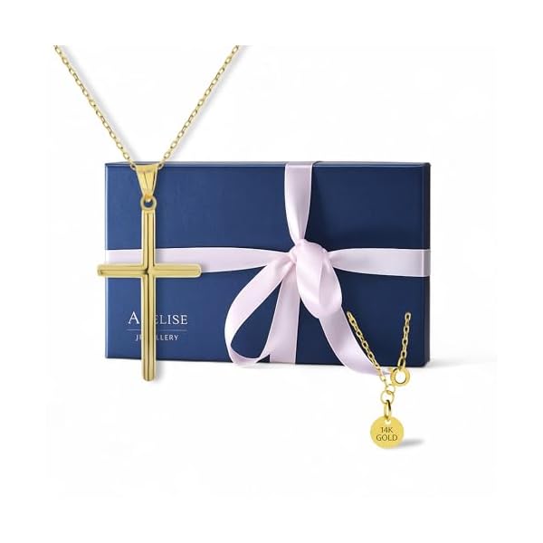 14K Solid Gold Necklace | Gold Chain Necklace For Women | 14K Gold Necklaces | Gold Pendant Necklace | Dainty Necklaces | 18" | Real Yellow Fine Gold