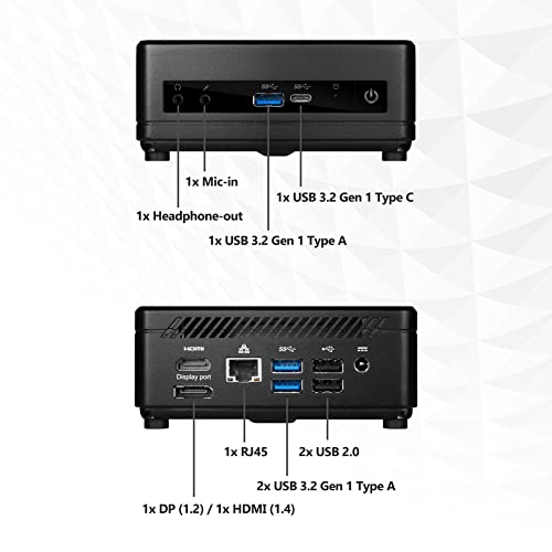 Msi Cubi 5 Mini Pc: Intel Core I7-10510U, 16Gb Ddr4 (2X8Gb) 2666Mhz, 256Gb Ssd, Wifi 6, Bluetooth 5.2, Usb Type-C, Dual Display, Energy Efficient, Black, Windows 11 Pro: 10M-628Us #TOP5