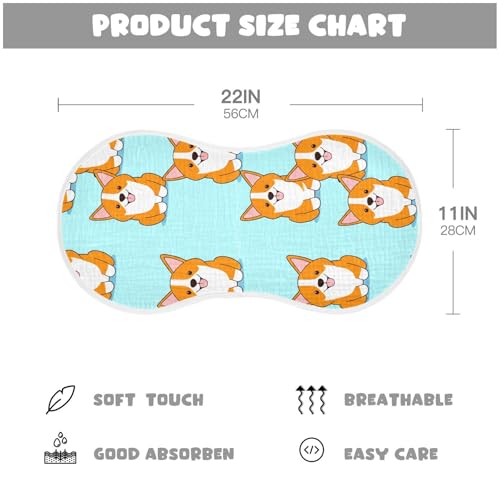 Baby Burp Cloths, Soft Absorbent Burping Cloths for Babies, Cotton Milk Spit Up Rags, Large Size for Newborns, Baby Boys and Girls (Cute Corgis)4