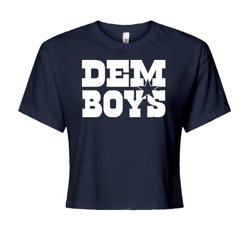 Expression Tees Dem Boys Dallas Football Womens Cropped T-Shirt, Soft Cotton Blend, Trendy Fit Crop Top