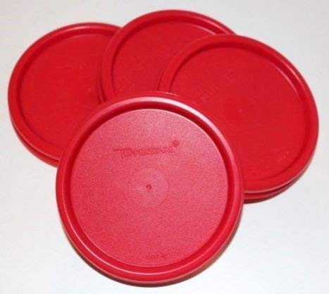 Tupperware modulaire Lot de 4 ronds Sheer # 1–7. Contenance chaque – Liquide et hermétique Rouge joints