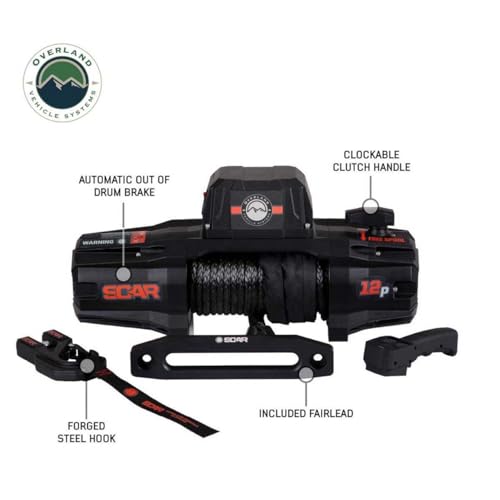 Winch eléctrico 12V 12,000 lb con cuerda sintética y mando inalámbrico miniatura 5