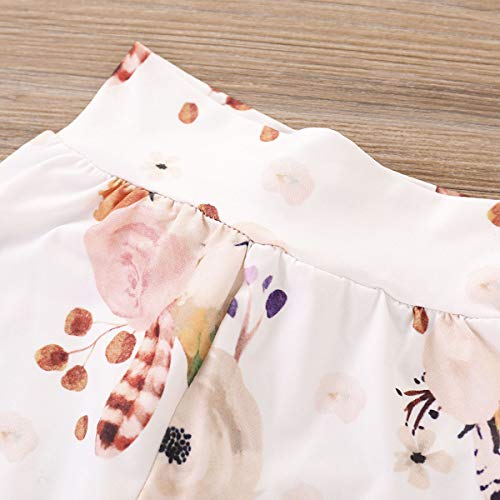 4Pcs Infant Girl Outfits Baby Sister Bodysuit Tops Floral Leggings Pants Set Bowknot Headbands Newborn Clothes