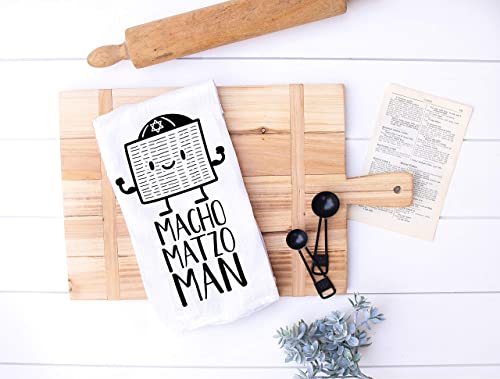 Handmade Funny Kitchen Towel - Passover Macho Matzo Man - 100% Cotton Funny Hand Towel For Bathroom - 28X28 Inch Perfect For Jewish Holiday Festive-Housewarming-Christmas-Birthday Gift #TOP5