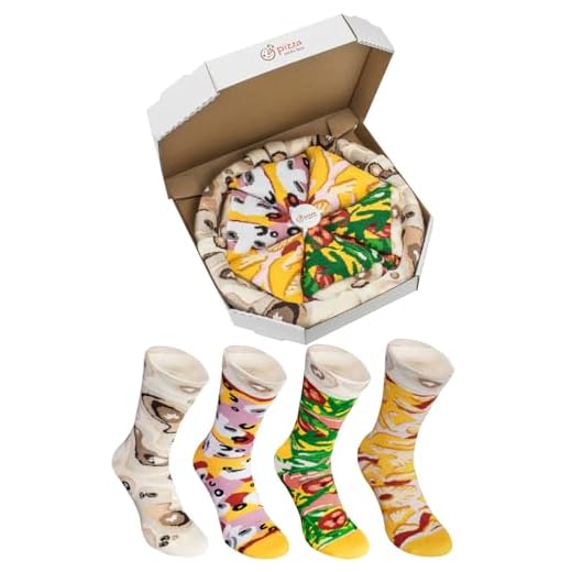 Rainbow Socks - Pizza MIX Hawaïenne Italienne Capriciosa Femme Homme - 4 Paires Chaussettes - Taille 41-46