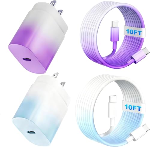 S25 Ultra Charger, 25W USB-C Super Fast Charger with 10FT Type C Cable Cord PPS/PD Wall Charging Block for iPhone 17/16/15 Samsung Galaxy S26 S25 Ultra/S25/S24/S23