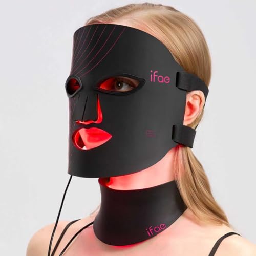 Red Light Therapy Face and Neck Mask with Remote