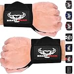 BEAST RAGE Wrist Wraps for Weightlifting - Adjustable Lifting Straps With Thumb Loop for Enhanced Gym Support, Powerlifting, Bodybuilding and Workout