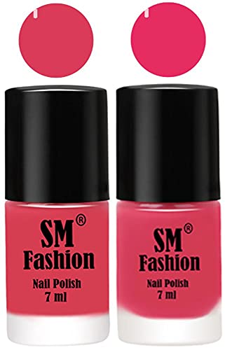 Image of Long Lasting Nail Polish | Nail Paint Combo 7 ml Each) - Set of 2 Rose-Dark Rose Pink