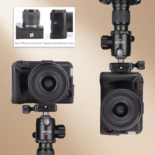 Funda MUZIRI para cámara Canon EOS R50 V en cuero PU negra miniatura 4