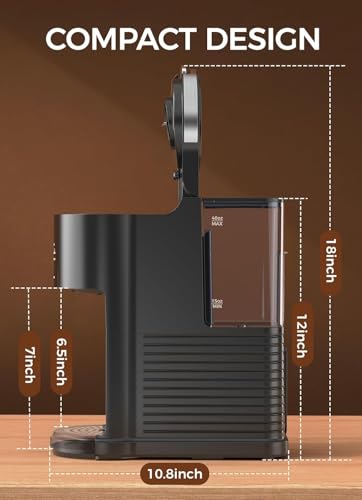 Image of Electactic Single Serve Coffee Maker, 2 in 1 Kcup Pod & Ground Coffee Brewer, 40 Oz Removable Water Tank, 5 Brew Sizes 6-14 Oz, Self-cleaning Fast Heating Coffee Machine for Home Office