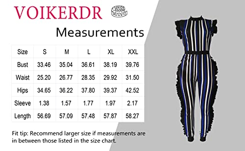 Voikerdr One Piece Jumpsuits For Women Sleeveless Ruffle Colorblock Jumpsuits Romper #TOP5