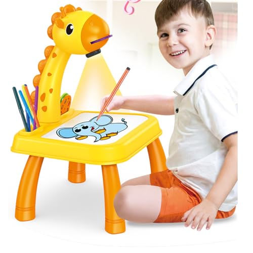 CS COSDDI Proyector de Dibujo para niños, Mesa de proyector de Dibujo para niños, proyector de Juguete con luz y música, proyector de Dibujo de Pintura, Juguete para niños y niñas a Partir de 3 años