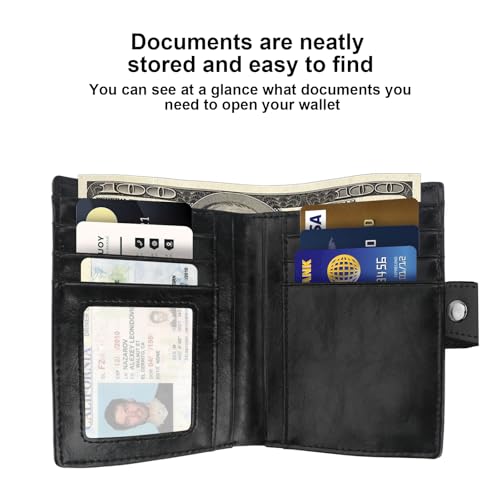 Women Leather Wallet Lightweight Small Leather Wallet for Women RFID Blocking Bifold Zipper Pocket Wallet with ID Window Card Case2