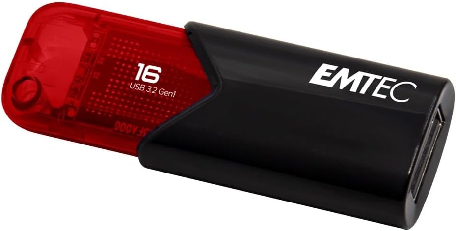 Emtec Click Easy B110 USB 3.0 (3.2) Flash Drive 16 GB External Storage - Red, Black