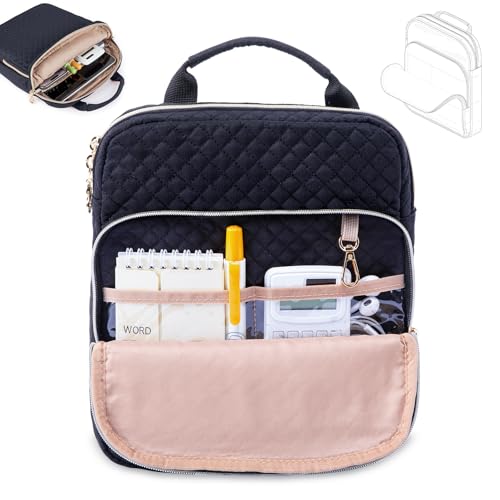 Book Sleeve with Zipper Book Pouch,Quilted Book Carrier, Book Covers for Book Lovers,Multi-Pocket Book Protector Case for Hardcover,Book Accessories, Bible Bags for Bible Study Supplies, AA Books