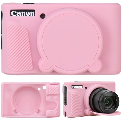 Supmay Camera Case for Canon PowerShot SX740/ SX730 Digital Camera, Soft Silicone Protective Bag Removable Lens Cover, Silicone Cover Rubber Soft Camera Case, Pink