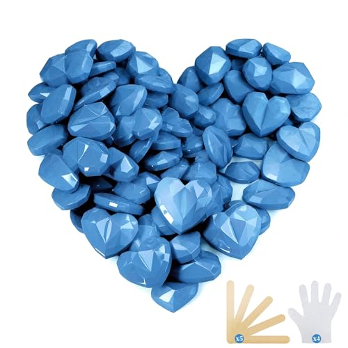 Hard Wax Beads, 400g Heart Wax Beans for Sensitive Skin, Hypoallergenic Waxing Bead for Coarse Hair Removal, Body, Brazilian, Facial, Bikini, Legs, Armpits Women Home Blue