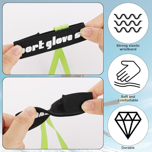 image for lasuroa 4pcs Ski Glove Straps, Polyester Ski Wrist Glove Leash Strong 