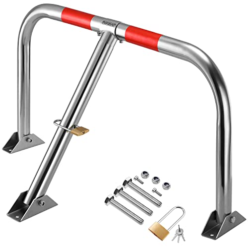 Barrière de parking rabattable 80x47x44 cm Barrière de stationnement avec cadenas Arceau de parking Cover