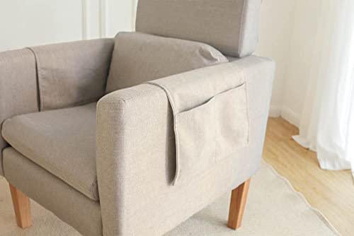 Takuka Modern Accent Khaki Chair Upholstered Armchair With Ottoman Fabric Armchair And Footrest Set Comfy Reading Single Sofa For Living Room Bedroom(Khaki) #TOP4