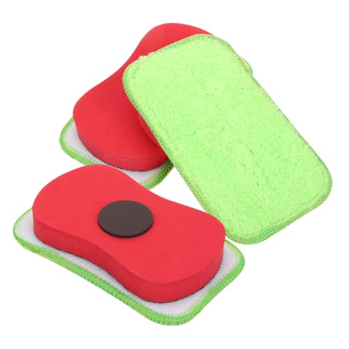 Didiseaon 2 pièces Effaceur Magnétique Lavable pour Tableau Blanc et Noir Gomme à Craie Réutilisable Sans Poussière Effaceur Detachable Ergonomique pour Bureau et École