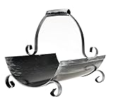 Dixiestore Cesto per legna da ardere | Cestino porta legna in metallo 294 portalegna | Cesto in metallo solido ed efficace per riporre la legna da ardere, color argento