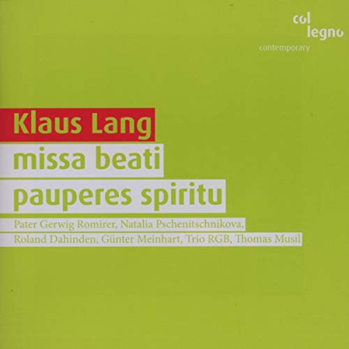 Lang : Missa Beati, Pauperes Spiritu