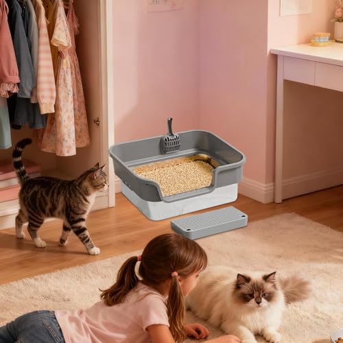 Litière pour chaton et petits animaux : bac intérieur à bords hauts - 4