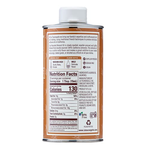 La Tourangelle, Roasted Almond Oil, Artisanal Cooking Oil Rich In Vitamins E, B, And P, Bake, Cook, And Whisk Into Marinades And Vinaigrettes, 16.9 Fl Oz #TOP1