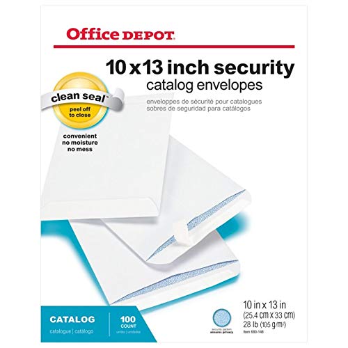 Office-Depot-Clean-SealTM-Catalog-Envelopes-10in-x-13in-White-with-Security-Tint-Pack-of-100-77929